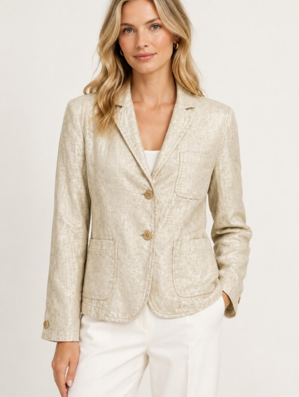 J. Crew Linen Metallic Blazer